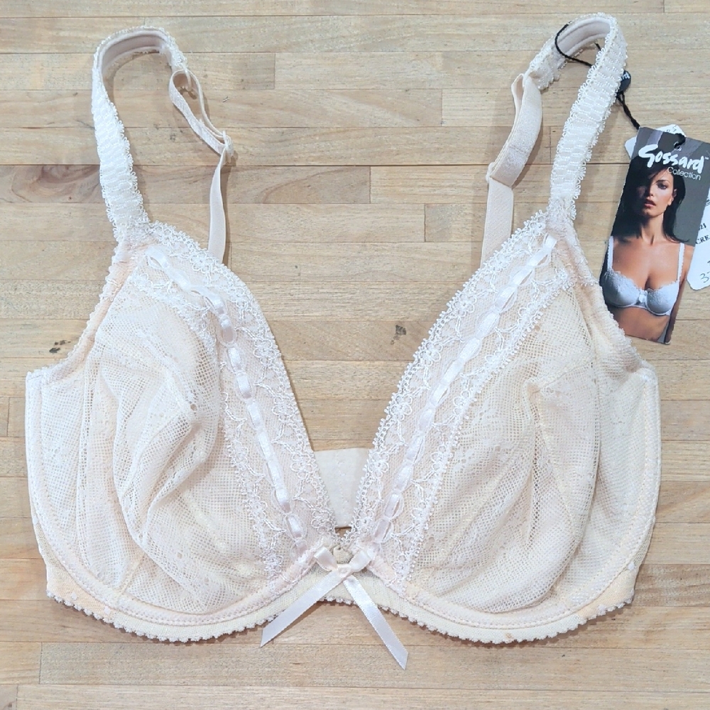 NWT Gossard Cream Lace Underwire Bra Size 32F